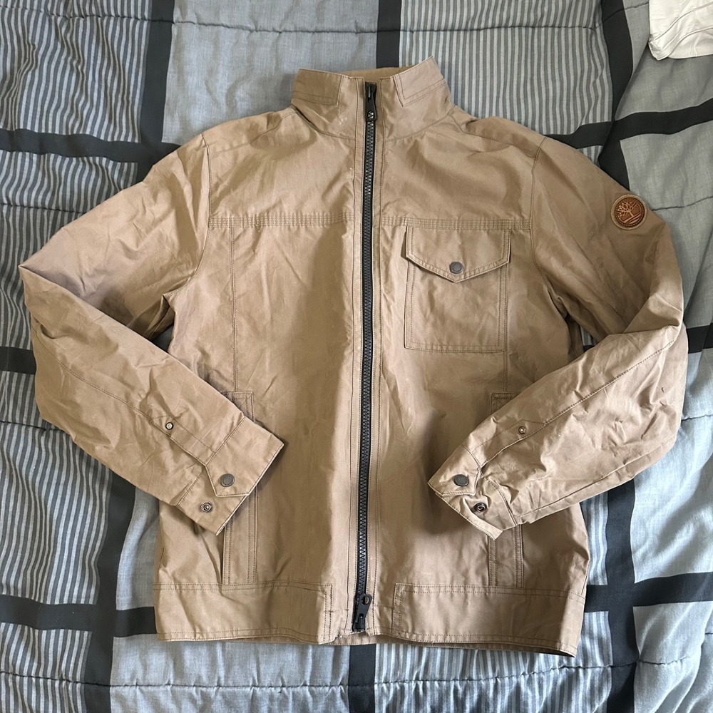Timberland Thread Utility Field Jacket Tan Lightweight Full Zip Mens Medium